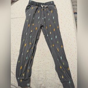 Tea Collection Gray Joggers with Lightning Bolt Pattern
